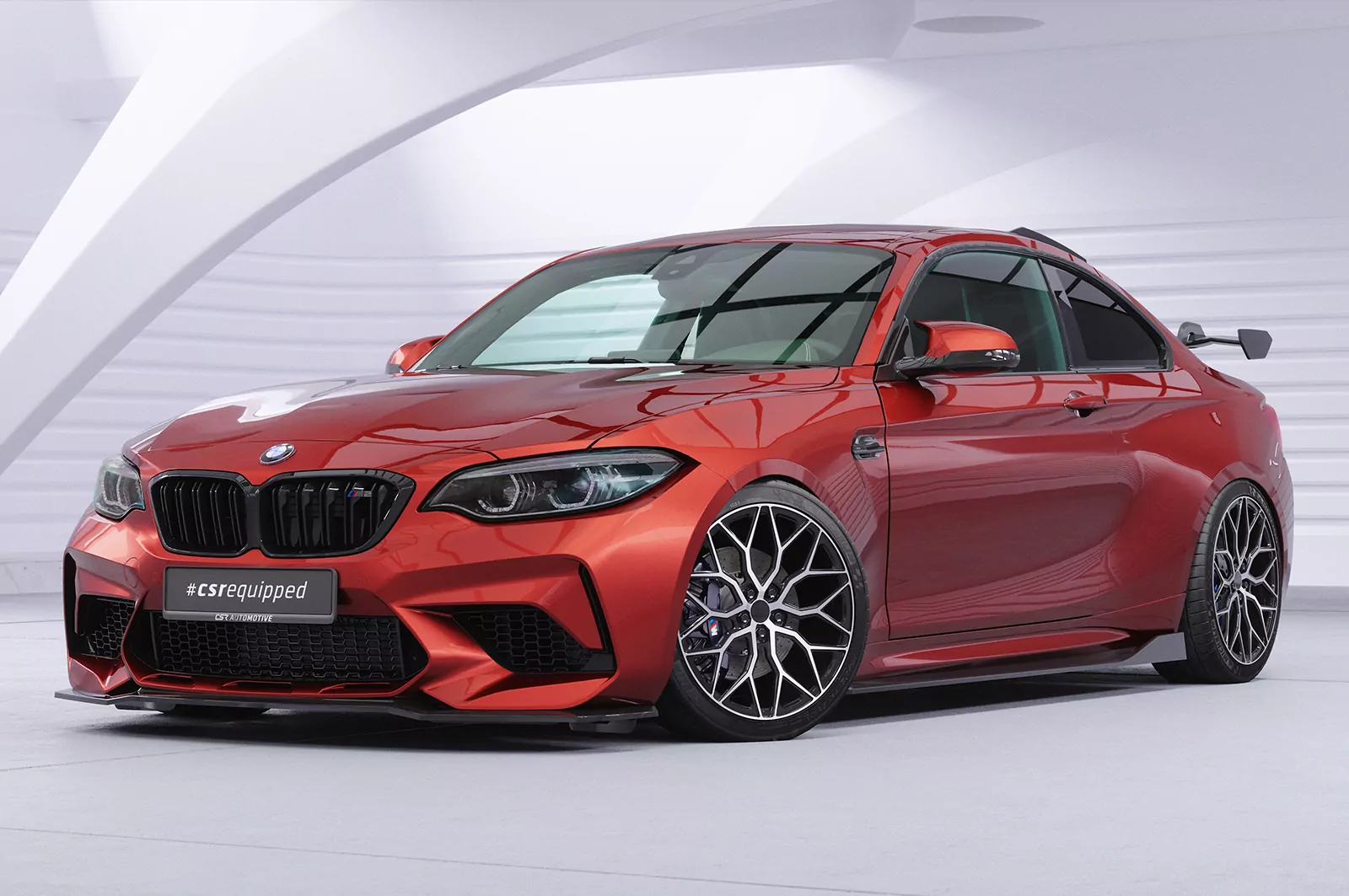 Cup-Spoilerlippe mit ABE für BMW M2 Competition (F87) CSL540 Schwarz Strukturiert