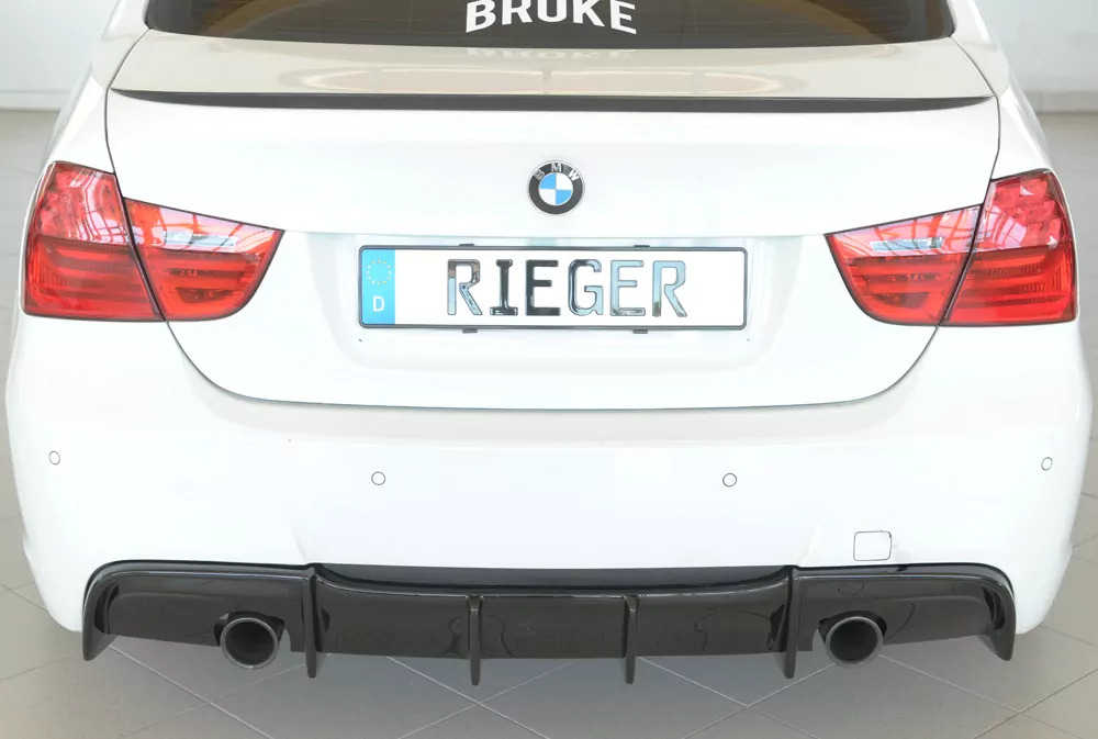 Rieger Heckeinsatz glanz schwarz für BMW 3er E91 Touring 09.08- (ab Facelift) LCI