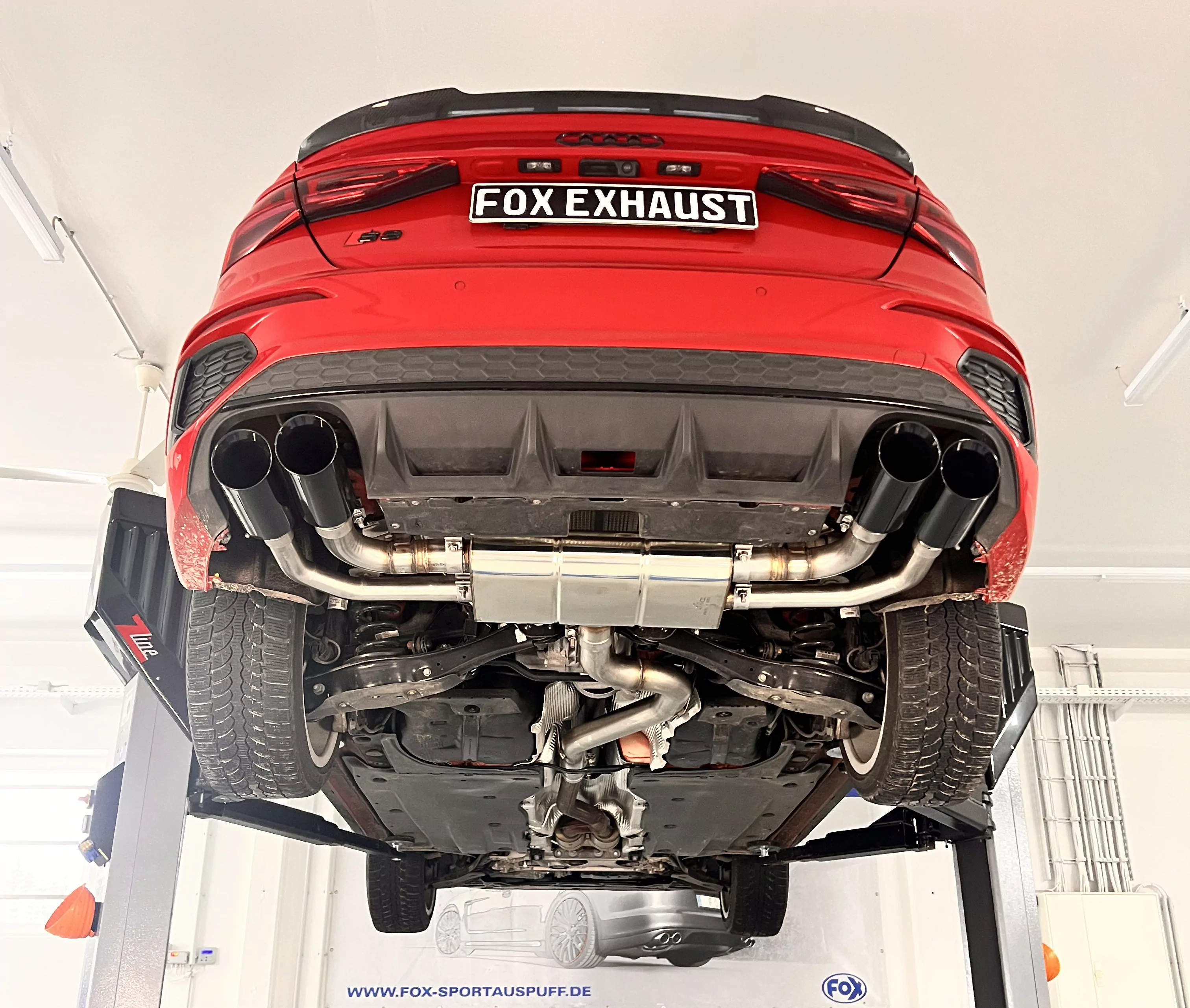 Audi S3 GY - Limousine  Halbanlage ab OPF mit Abgasklappen - 2x100 Typ 25 rechts/links Endrohre schwarz emalliert