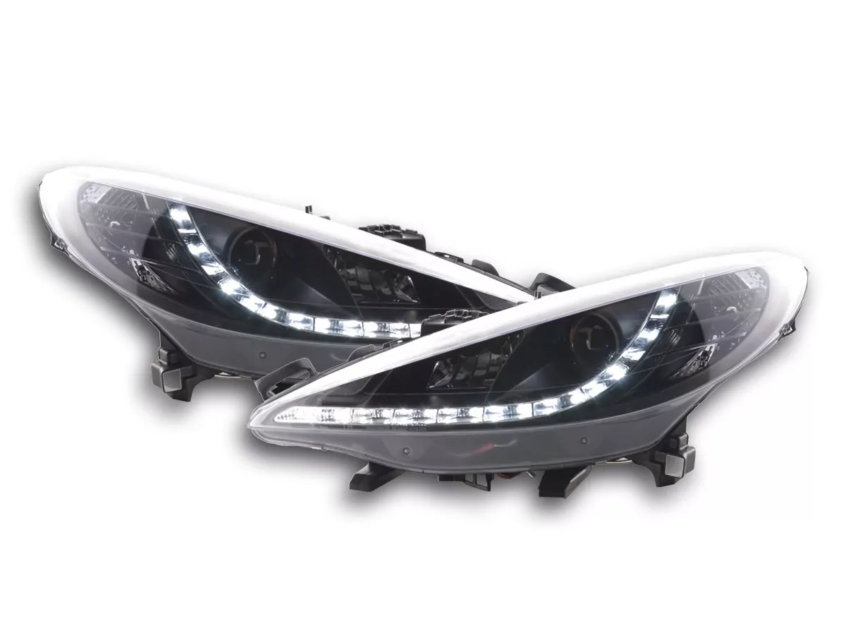 Scheinwerfer Set Daylight LED Tagfahrlicht Peugeot 207 Bj. 06- schwarz