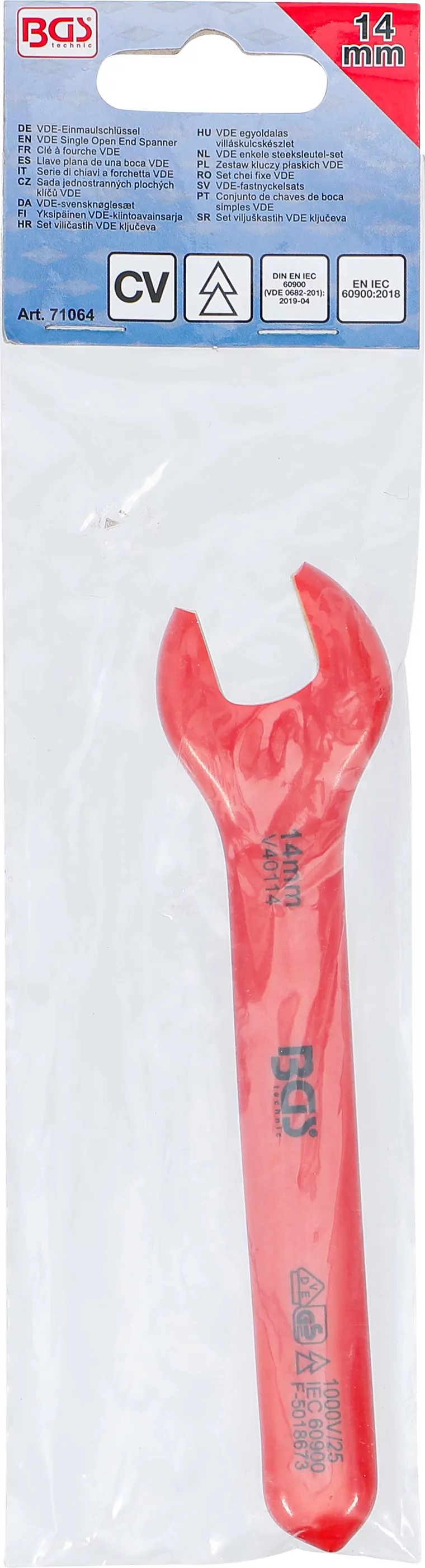 VDE-Einmaulschlüssel | SW 14 mm