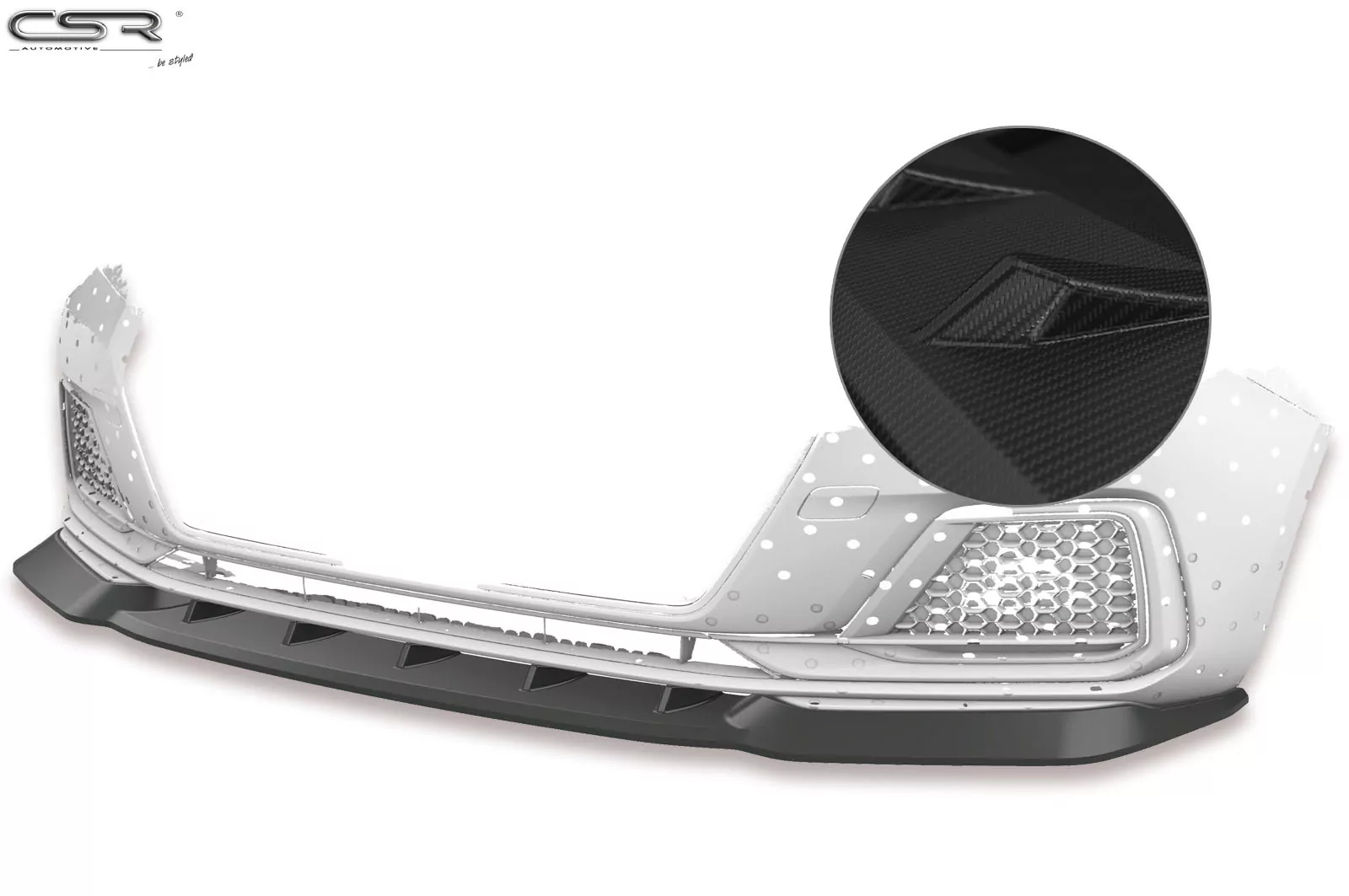 Cup-Spoilerlippe mit ABE für Audi A1 (Typ GB) CSL328-M Carbon Look (matt)