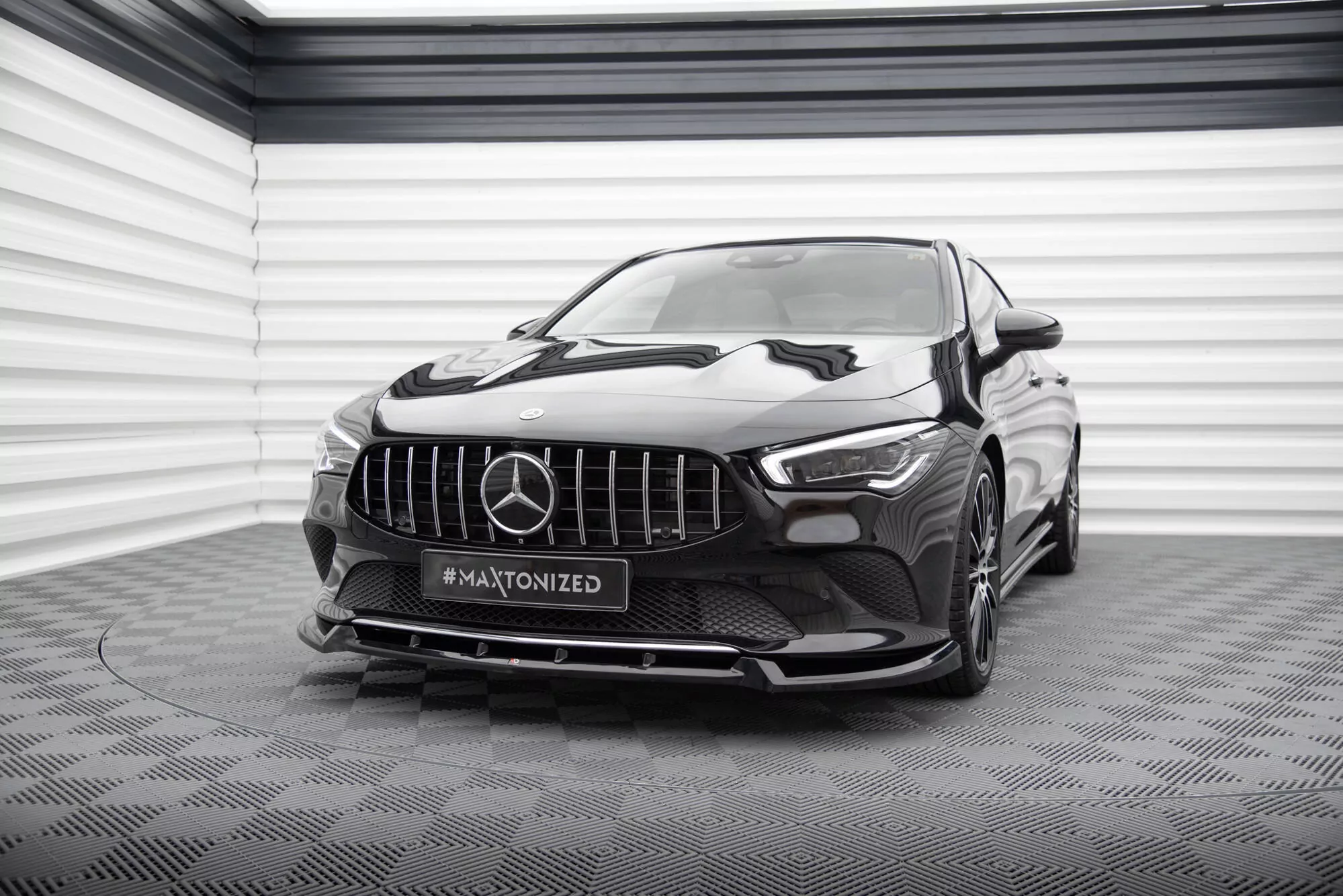 Front Ansatz V.2 Für Mercedes-Benz CLA C118 Schwarz Hochglanz