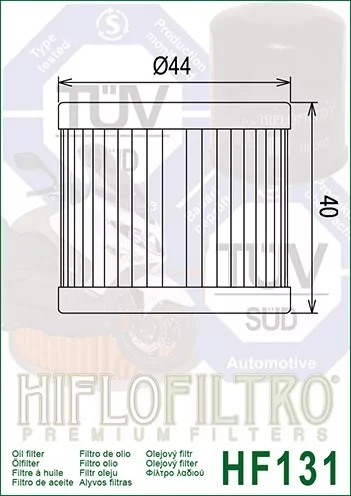 Hiflo Ölfilter Hf131 ( Generic Gbr/tw125 )
