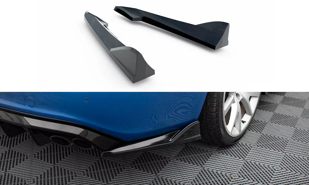Heck Ansatz Flaps Diffusor V.2 Für Audi S4 Limousine B8 Schwarz Hochglanz