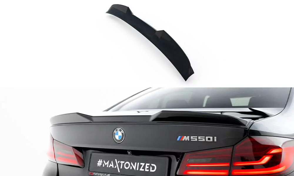 Spoiler CAP Für 3D BMW M550i / 5 M-Paket Limousine G30  Schwarz Hochglanz