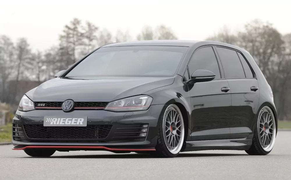 Rieger Spoilerschwert nur für GTI / GTD für VW Golf 7 GTI | 5-tür. 04.13-12.16 (bis Facelift) für orig. Frontschürze