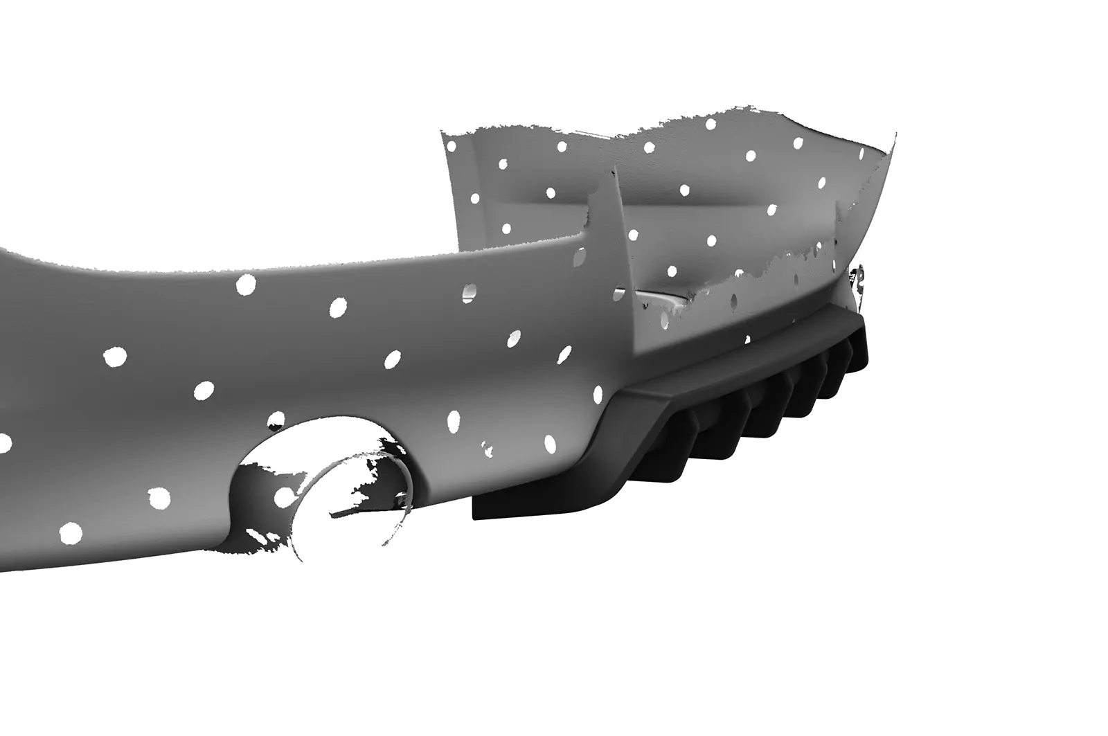 Heckansatz für BMW 6er E63 / E64 Coupe und Cabrio HA487 Schwarz Strukturiert