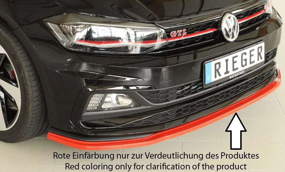 Rieger Spoilerschwert für VW Polo (AW) R-Line | 5-tür. 06.17- für orig. GTI-/R-Line Frontschürze