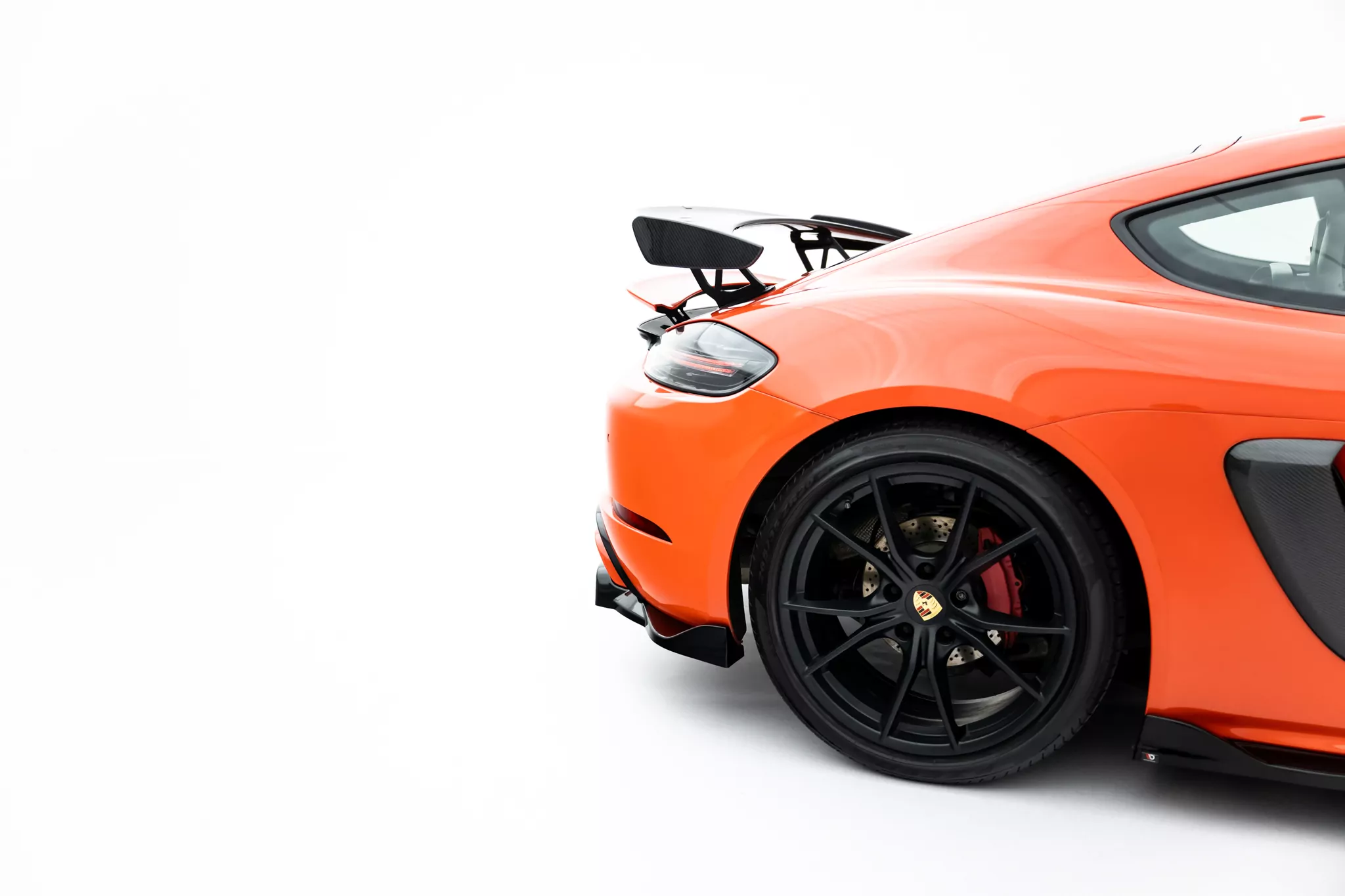 Mittlerer Cup Diffusor DTM Look Heck Ansatz Für Porsche 718 Cayman GTS 982c Schwarz Hochglanz