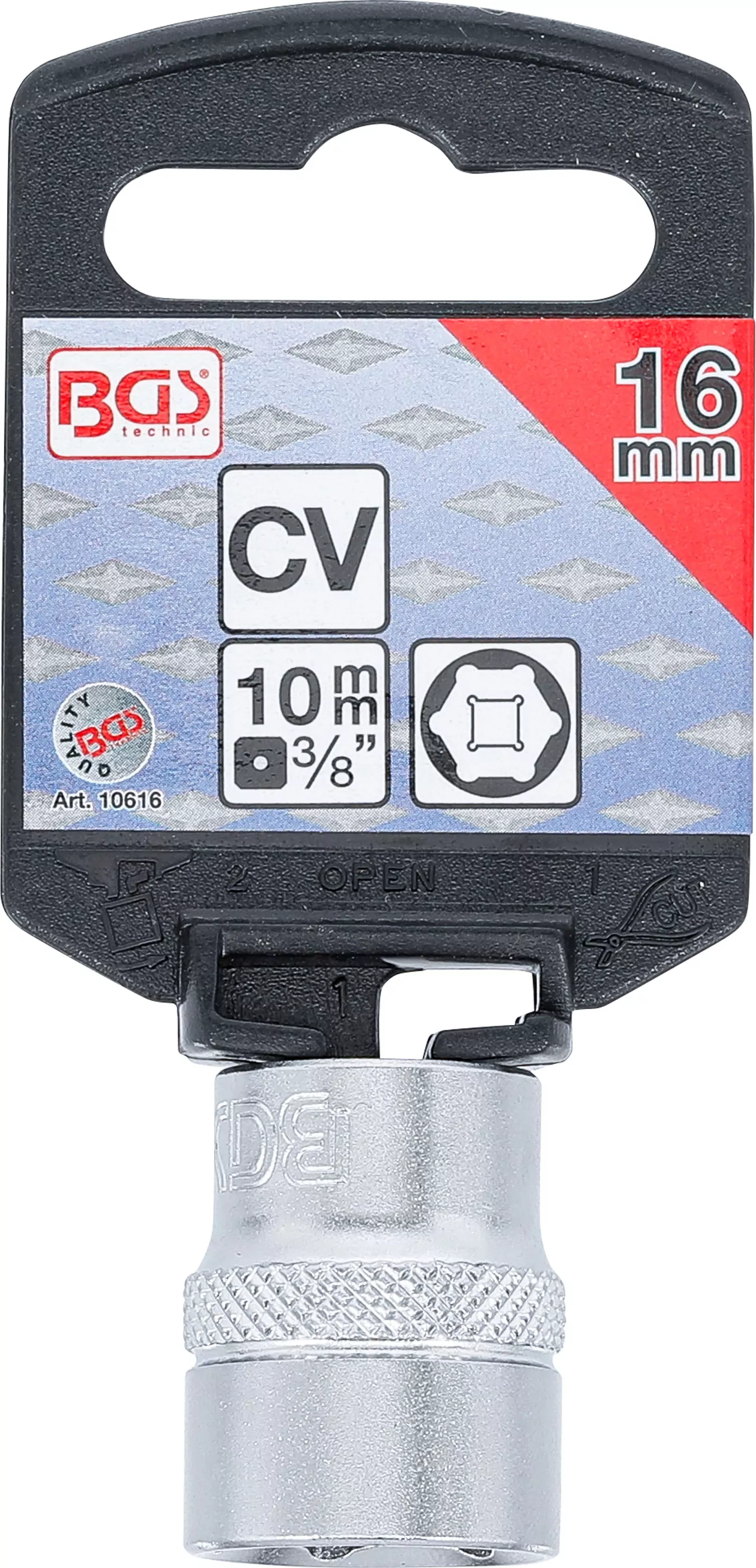 Steckschlüssel-Einsatz Sechskant | Antrieb Innenvierkant 10 mm (3/8") | SW 16 mm