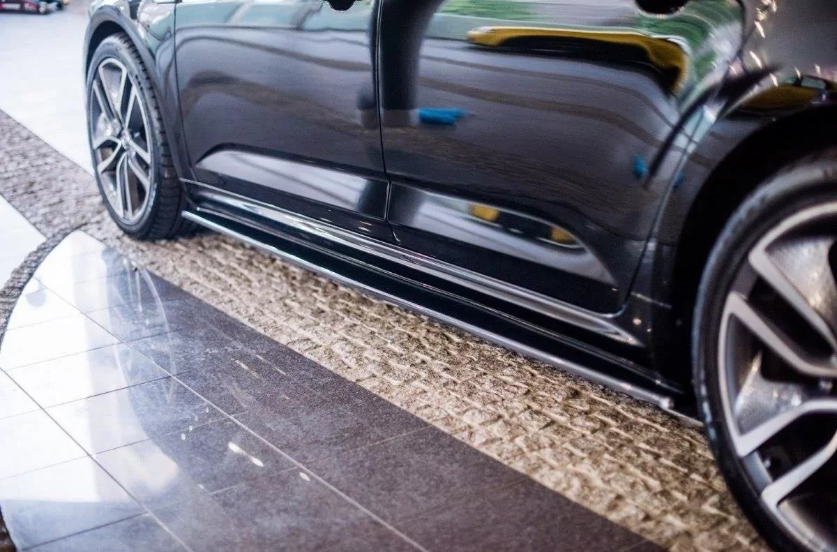 Seitenschweller Ansatz Passend Für Passend Für RENAULT TALISMAN Schwarz Hochglanz Schwarz Hochglanz