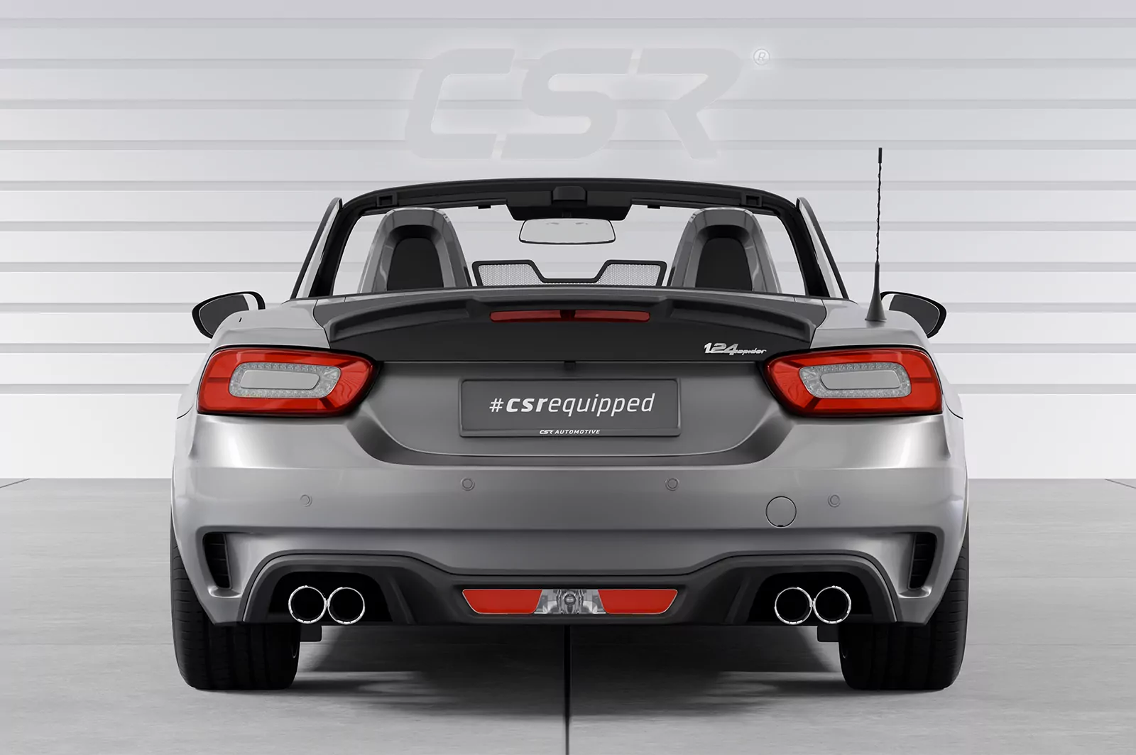 Heckflügel mit ABE für Fiat 124 Spider (inkl. Abarth) HF106 Schwarz Strukturiert