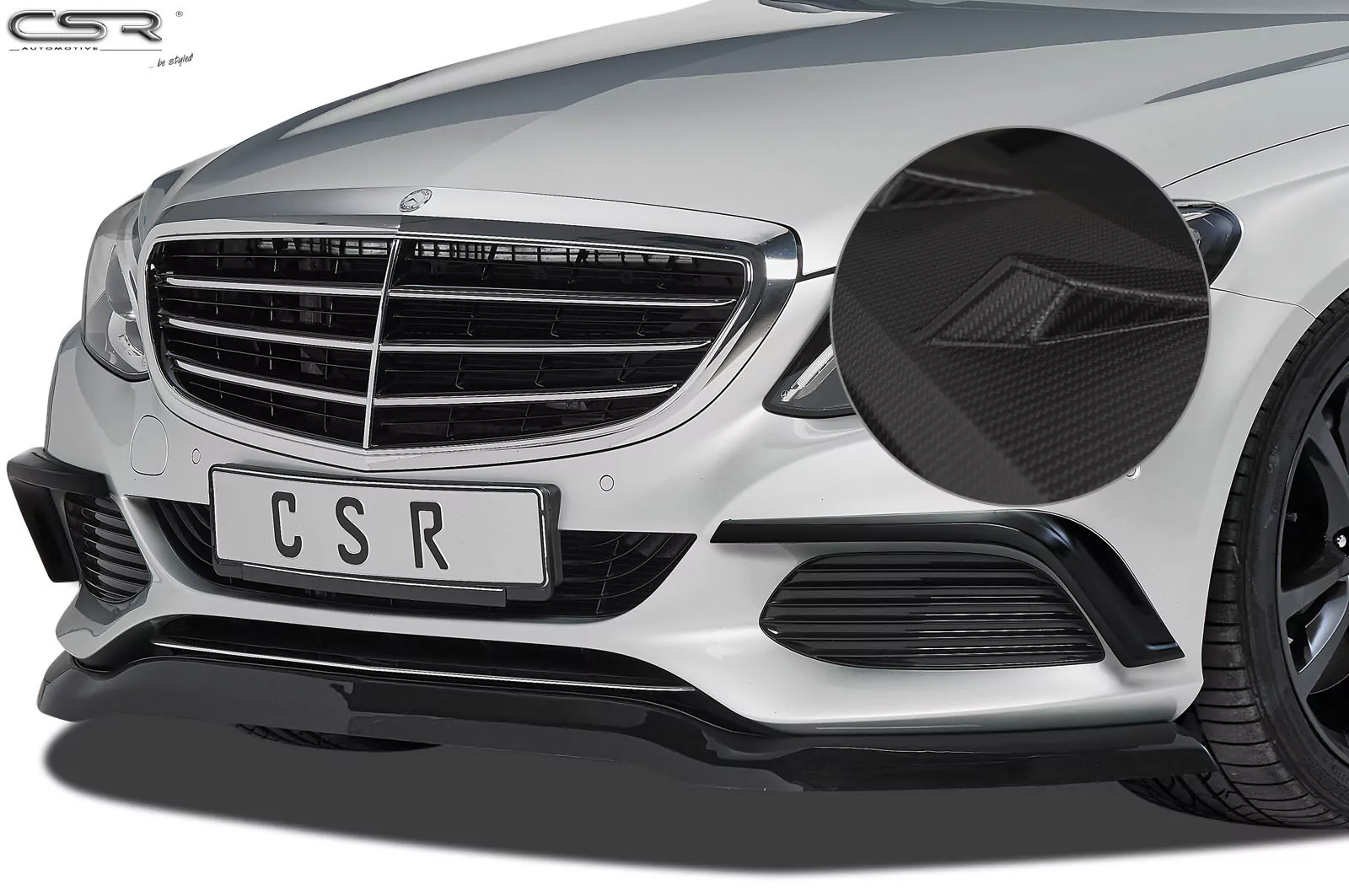 Cup-Spoilerlippe mit ABE für Mercedes C-Klasse 205 CSL227-M Carbon Look (matt)