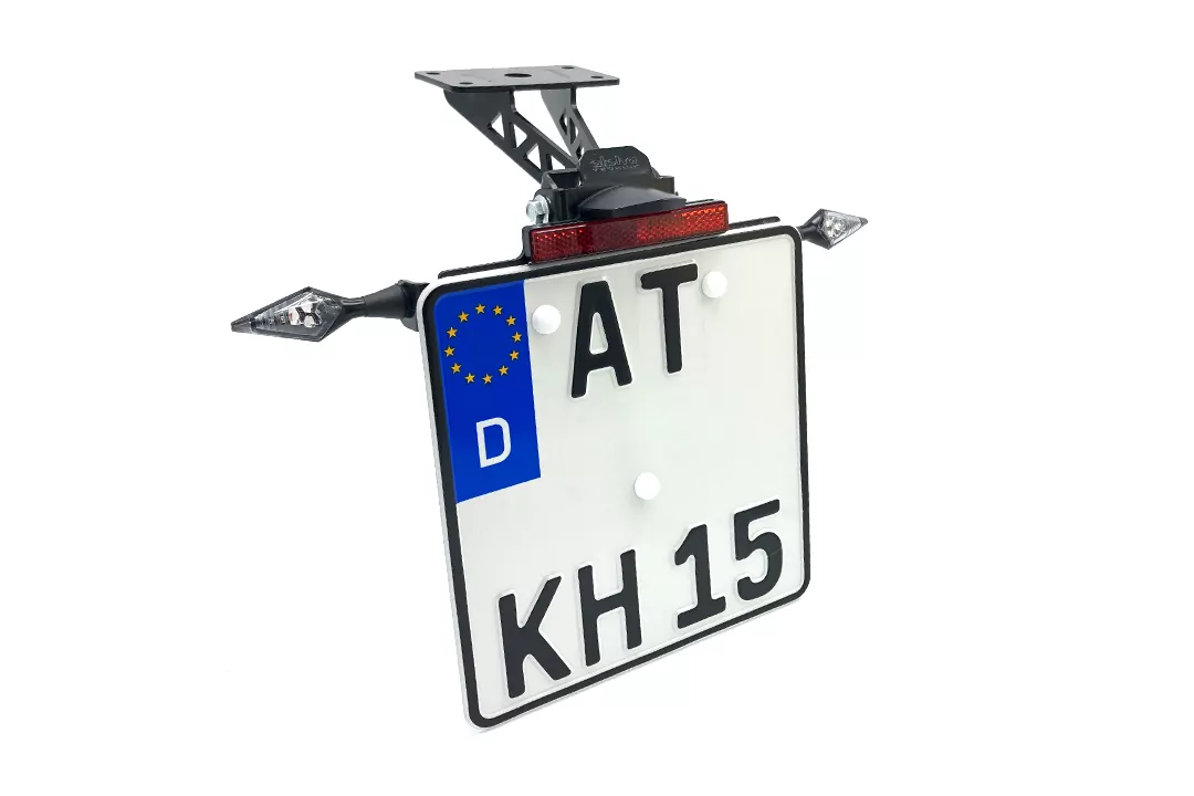 alpha Technik Kennzeichenhalter für Yamaha MT07A MT-07 und MT-07 Moto Cage Typ RM04 RM17 und RM18 ab Modelljahr 2014-