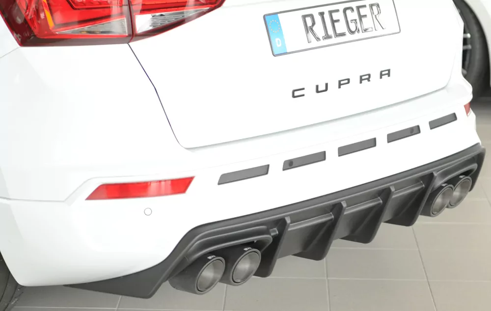 Rieger Heckeinsatz (für Fzg. mit AHK) matt schwarz für Seat Ateca Cupra (5FP)  08.20- (ab Facelift)