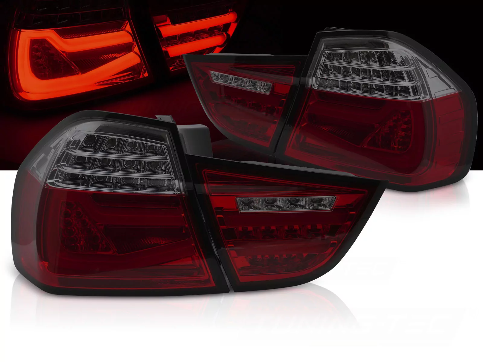 Led Bar Tail Lights Red Smoke Seq Fits Bmw E90 09-11