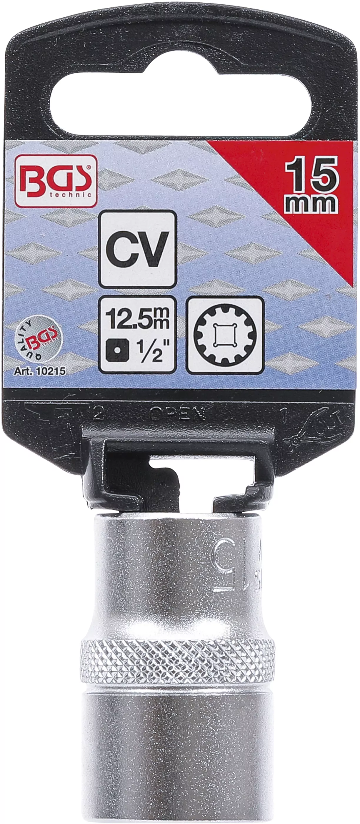 Steckschlüssel-Einsatz Gear Lock | Antrieb Innenvierkant 12,5 mm (1/2") | SW 15 mm