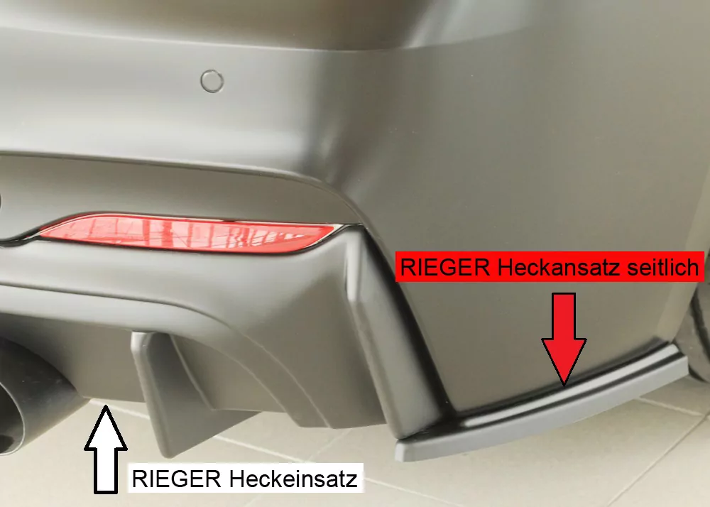 Rieger Heckschürzenansatz seitlich rechts matt schwarz für BMW 2er F23  (1C) Cabrio 07.17- (ab Facelift) LCI
