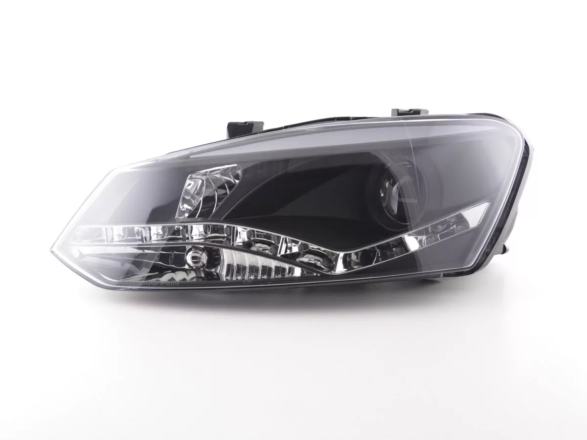 Scheinwerfer Set Daylight LED Tagfahrlicht VW Polo 6R Bj. 09- schwarz für Rechtslenker