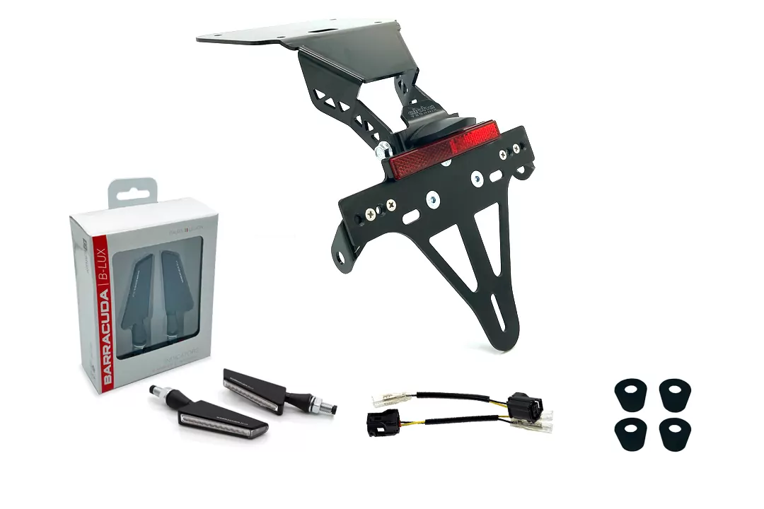 alpha Technik Kennzeichenhalter-Blinker-Kit SQ-LED (vorne + hinten) für Yamaha YZF-R3 / MT03 Modelljahr 2020-