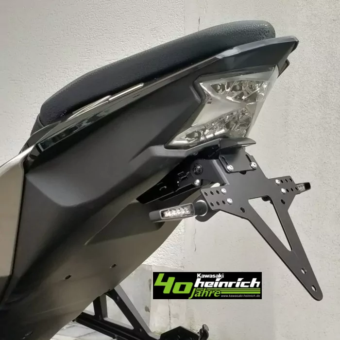 Kennzeichenhalter | KAWASAKI Z900 | Z-H2 | 17-20 verstellbar | schwarz | inkl. Reflektorhalter