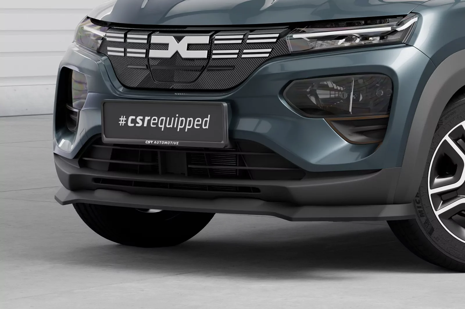 Cup-Spoilerlippe mit ABE für Dacia Spring Electric CSL843 Schwarz Strukturiert