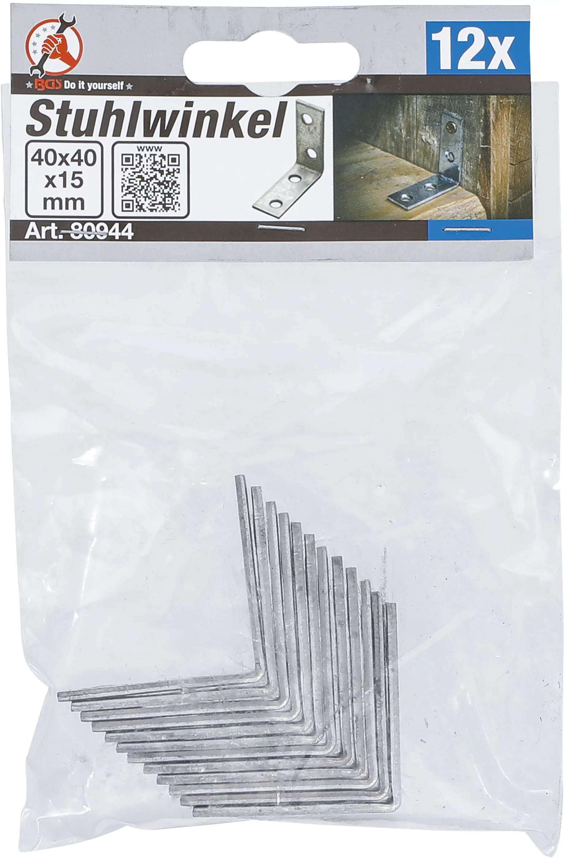 Stuhlwinkel | 40 x 40 x 15 mm | 12-tlg.