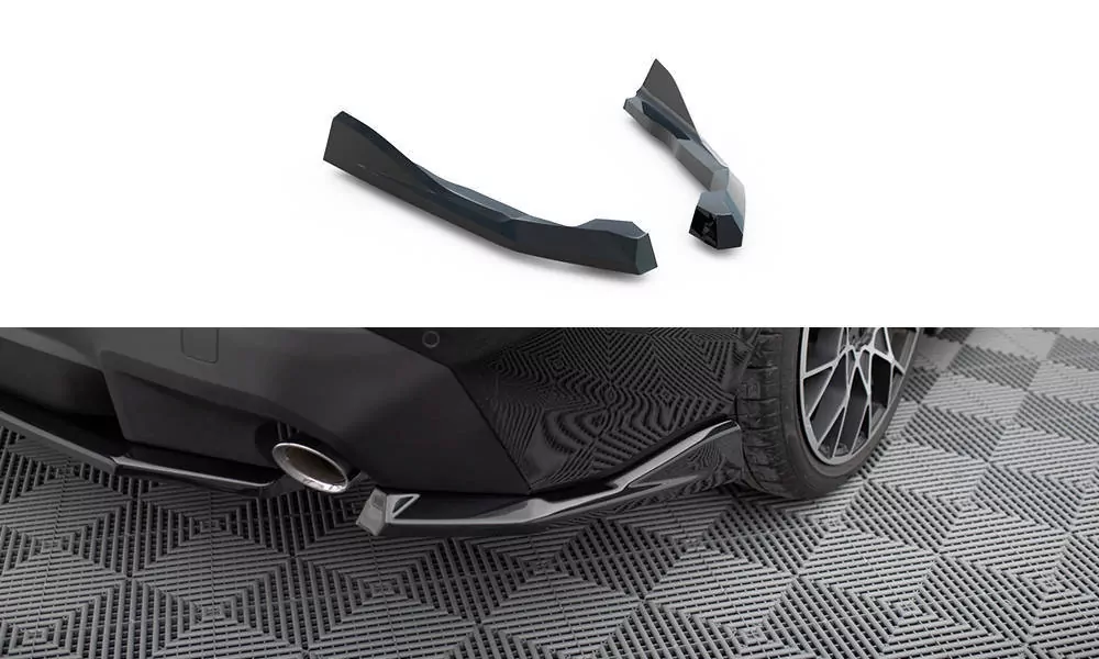 Heck Ansatz Flaps Diffusor V.2 Für BMW 2 Coupe G42 Schwarz Hochglanz