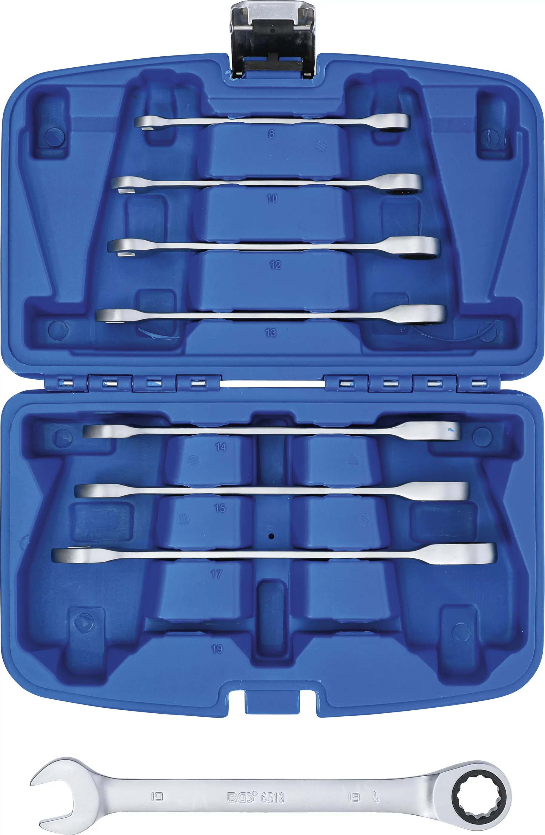 Ratschenring-Maulschlüssel-Satz | SW 8 - 19 mm | 8-tlg.