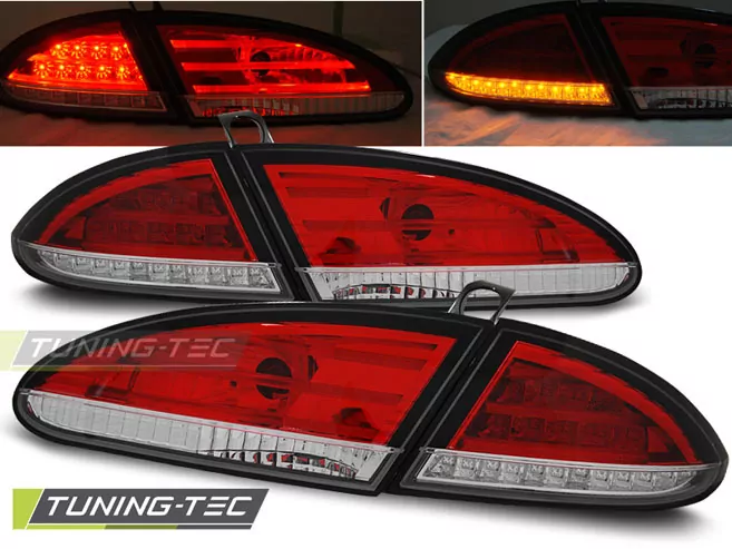 Led Tail Lights Red White Fits Seat Leon 06.05-09