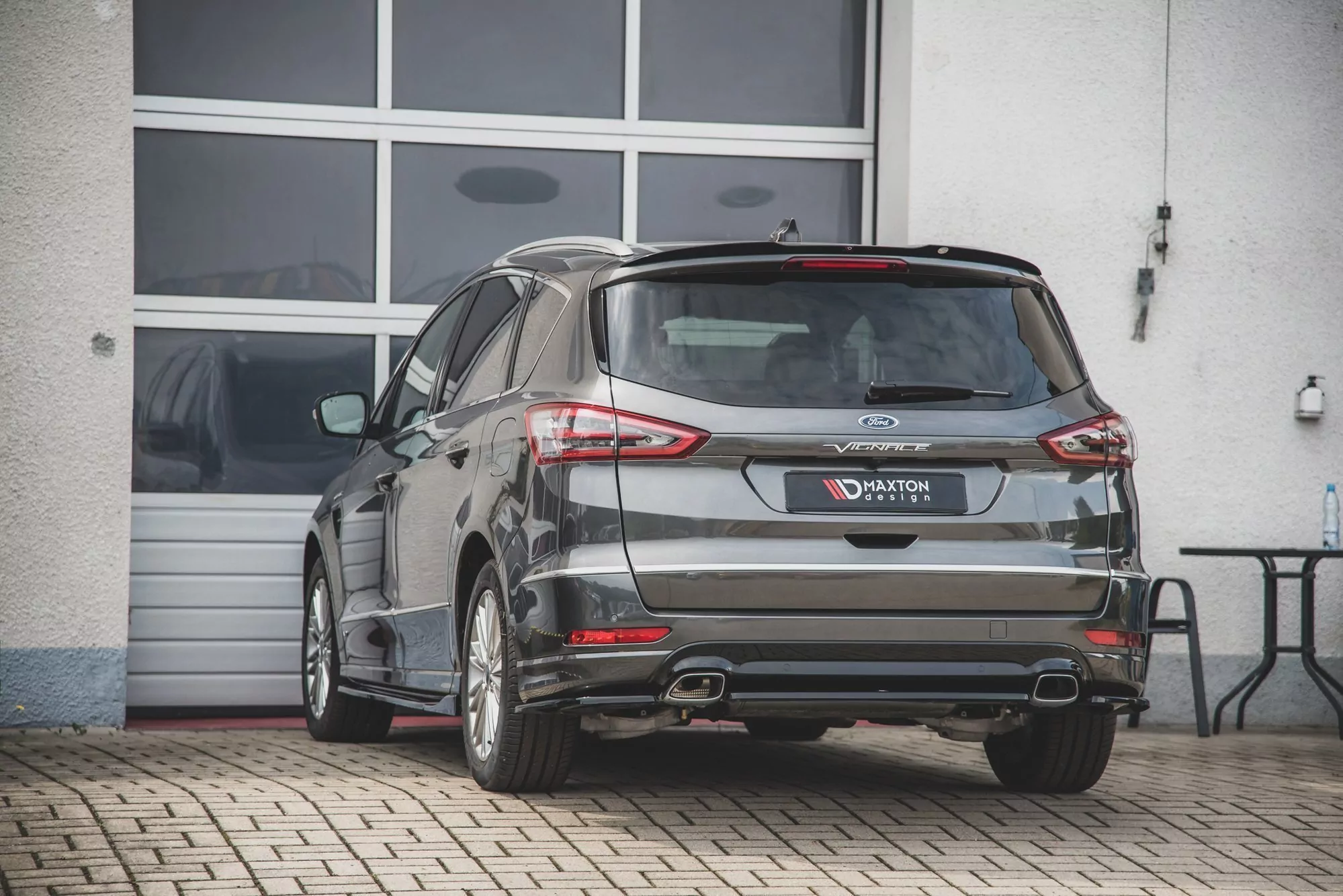 Heck Ansatz Flaps Diffusor Passend Für Passend Für Ford S-Max Vignale Mk2 Facelift Schwarz Hochglanz