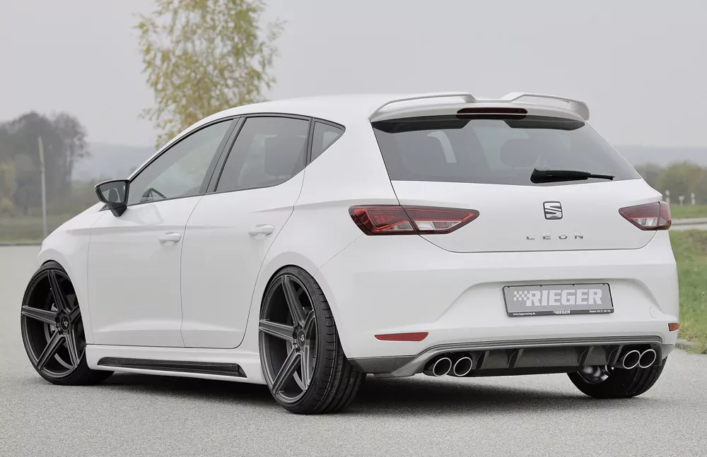 Rieger Heckschürzenansatz für Seat Leon (5F) - 3-tür. (SC) 10.12-12.16 (bis Facelift) carbon optik