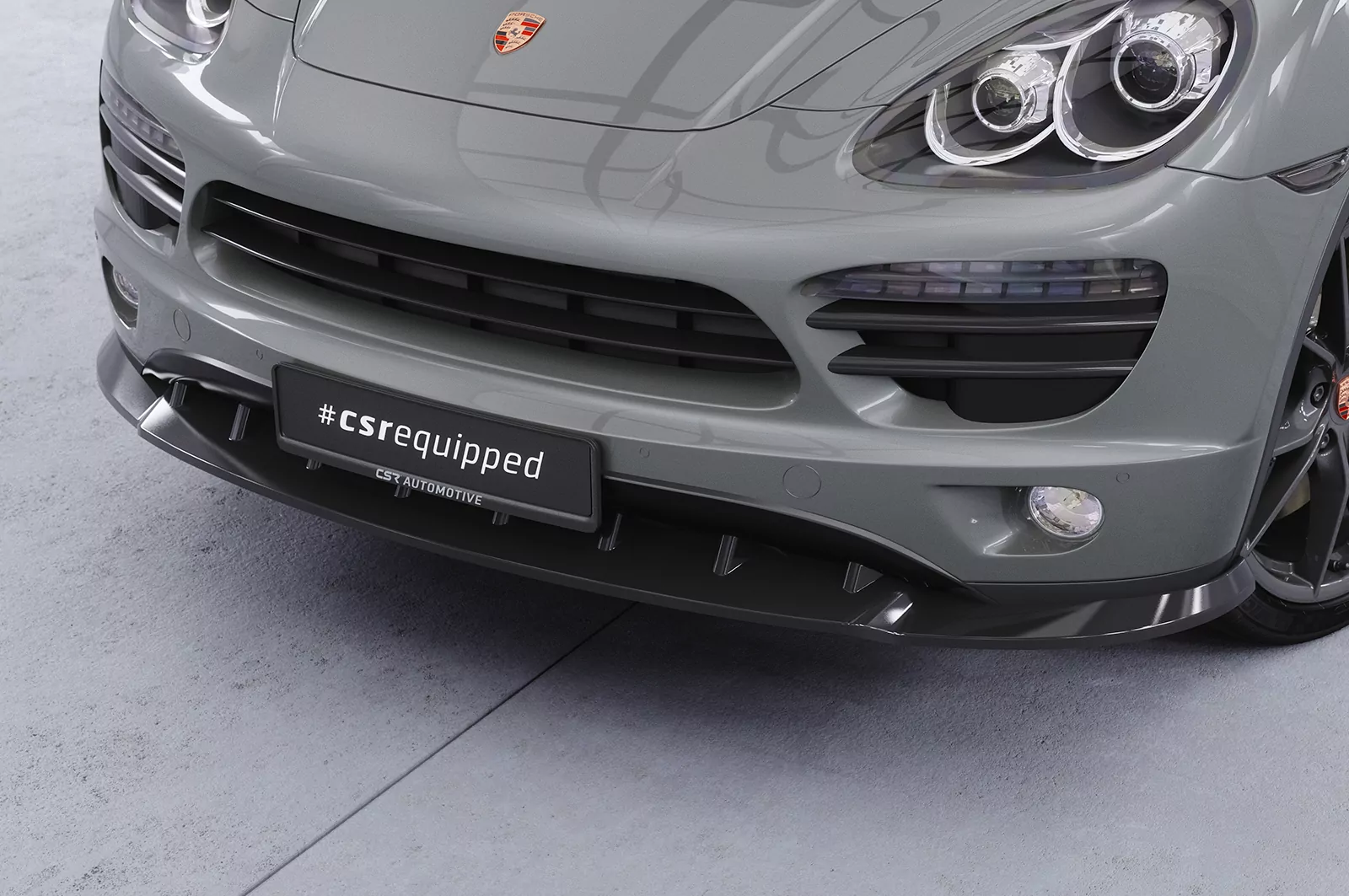 Cup-Spoilerlippe mit ABE für Porsche Cayenne Typ 92A CSL470 Schwarz Strukturiert