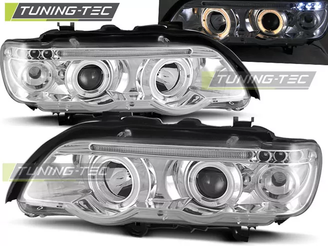 HEADLIGHTS ANGEL EYES CHROME fits BMW X5 E53 09.99-10.03