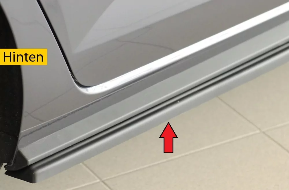 Rieger Seitenschweller rechts ansatz matt schwarz für VW Polo (AW) GTI 5-tür. 06.17-05.21 (bis Facelift)