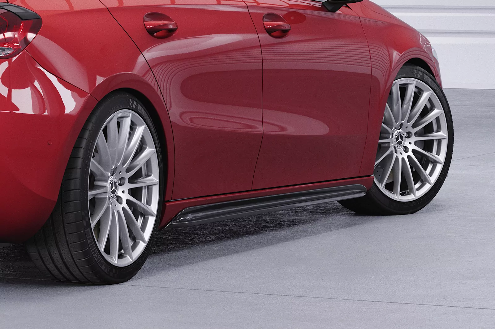 Seitenschweller für Mercedes Benz A-Klasse (W177) SS490 Schwarz Strukturiert