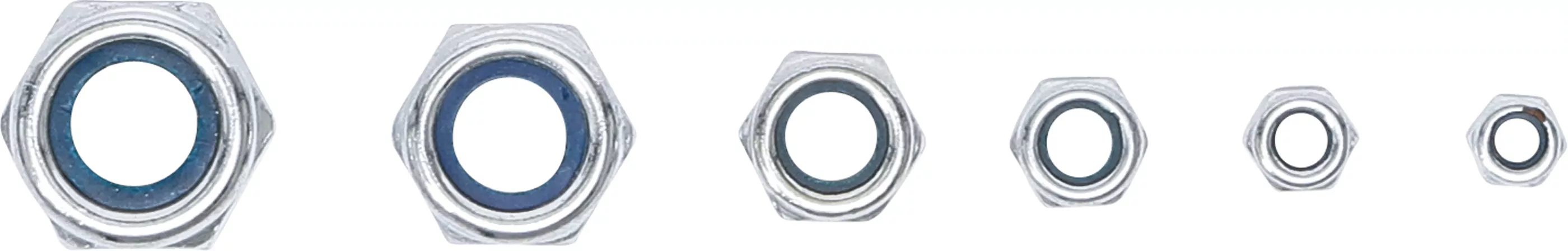 Muttern-Sortiment | selbstsichernd | metrisch | M4 - M12 | 53-tlg.