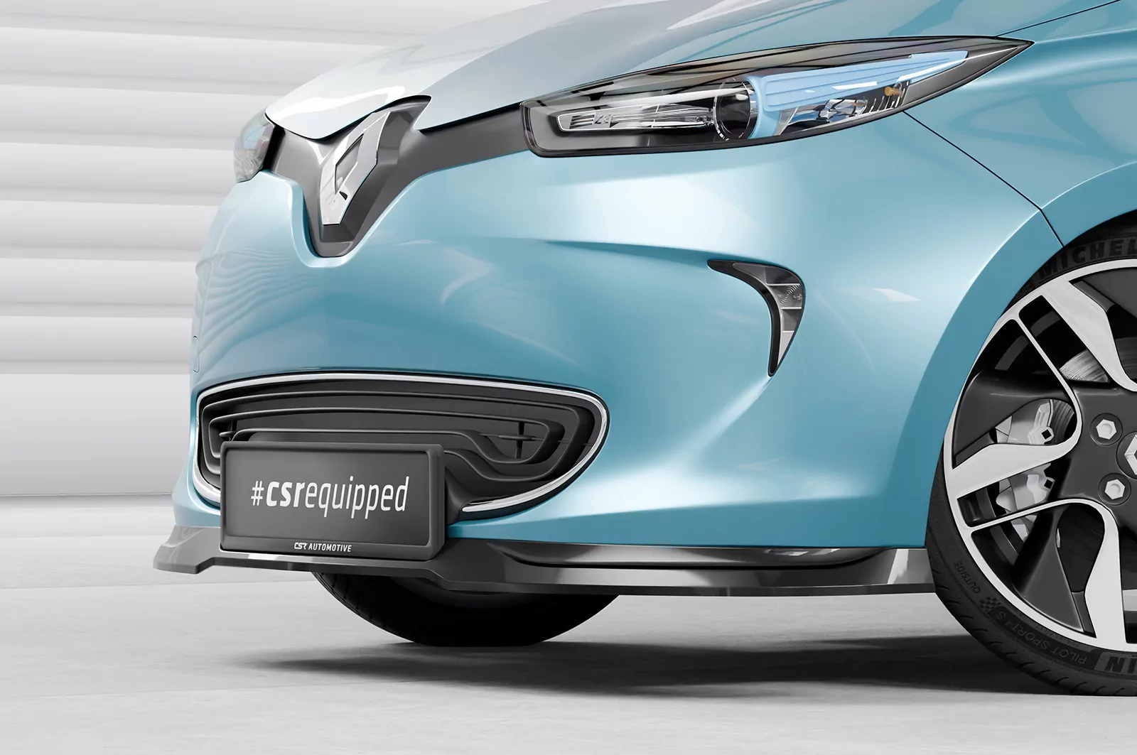 Cup-Spoilerlippe mit ABE für Renault Zoe CSL806 Schwarz Strukturiert