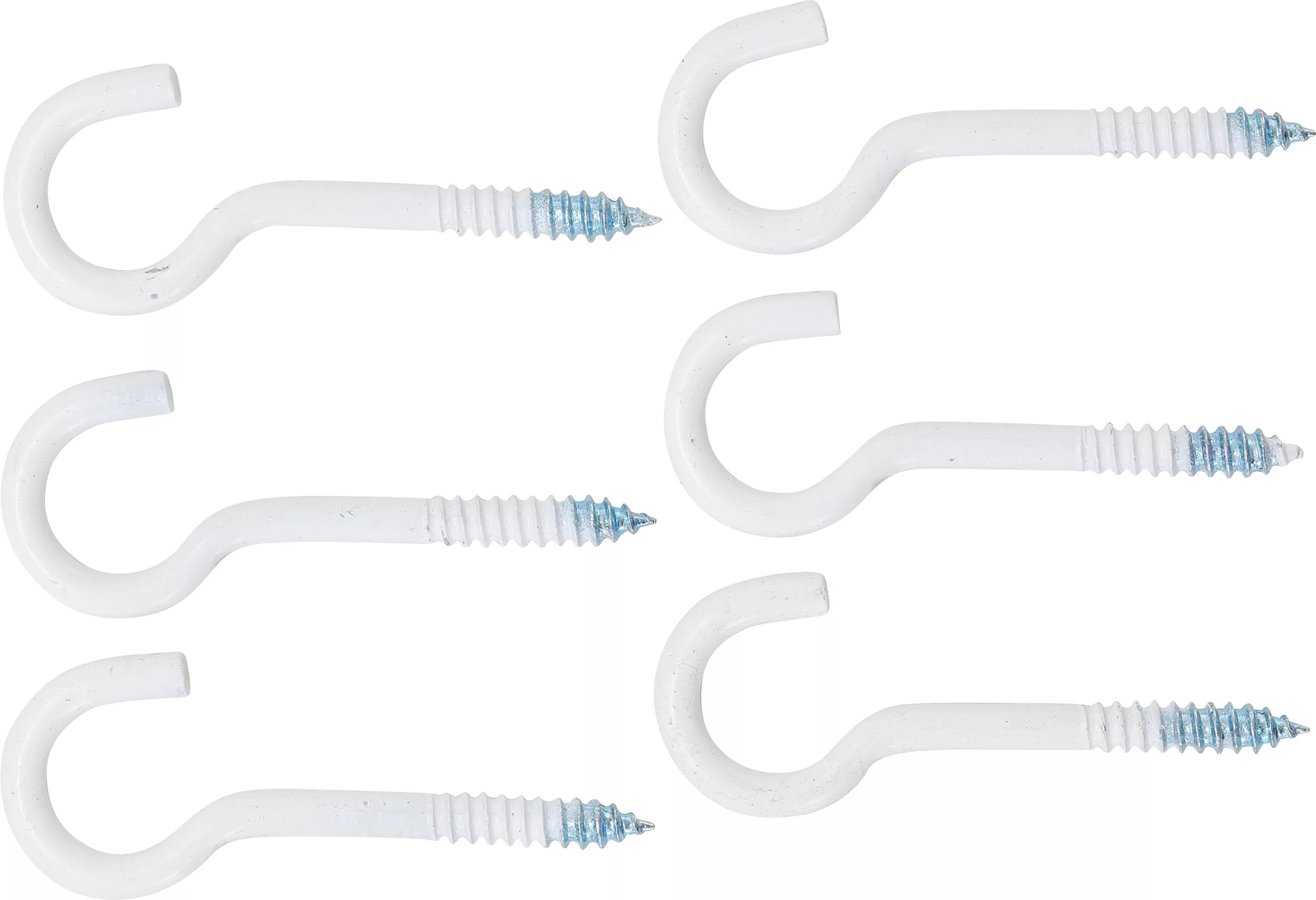 Schraubhaken-Sortiment | weiß | kunststoffummantelt | 60 mm | 6-tlg.