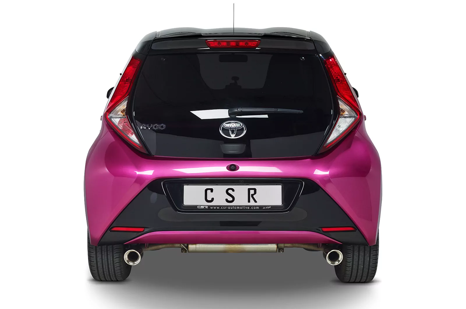 Heckflügel mit ABE für Toyota Aygo 2 HF853 Schwarz Strukturiert