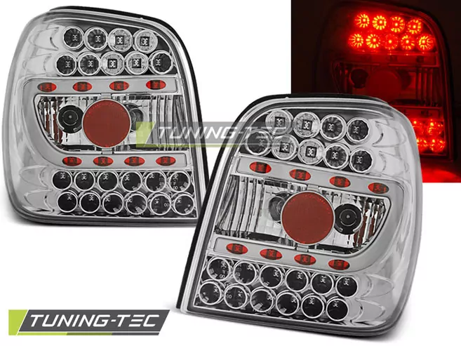 Led Tail Lights Chrome Fits Vw Polo 6n 10.94-09.99