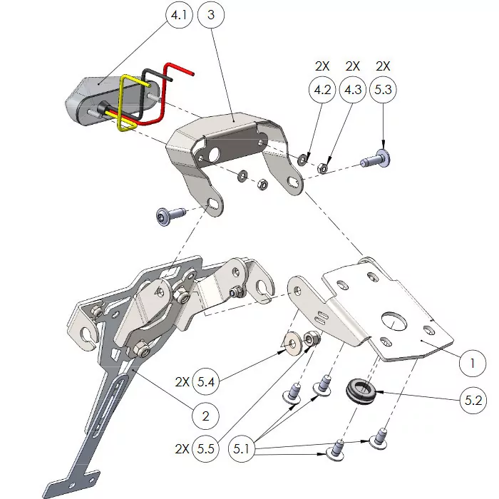 Kennzeichenhalter-Set | 790/890 R Duke | 18-20 verstellbar | inklusive Reflektor | LED-Rücklicht