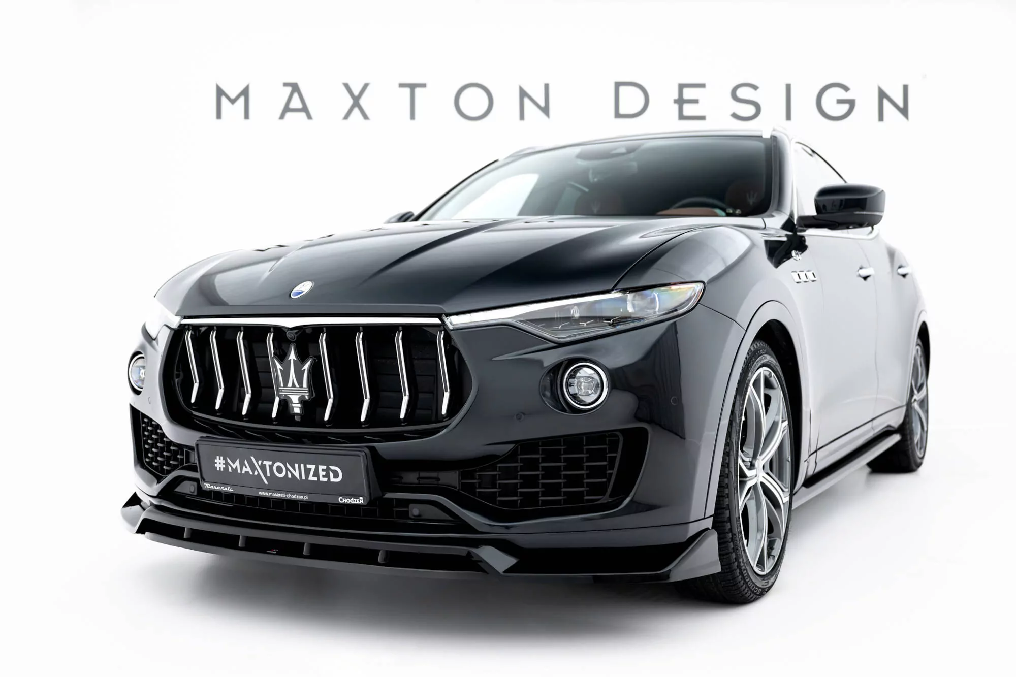 Front Ansatz Für Maserati Levante GT Mk1 Facelift Schwarz Hochglanz