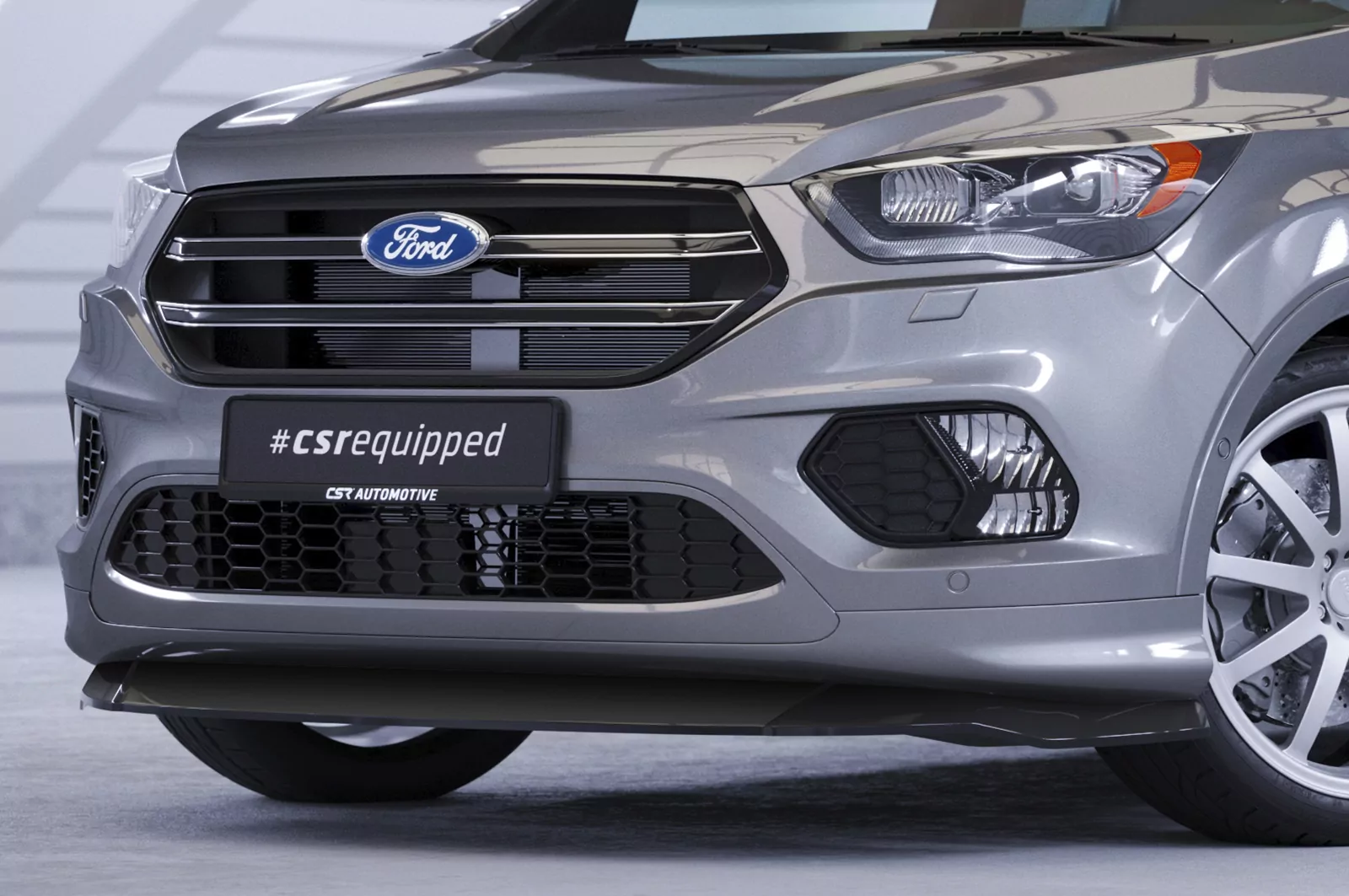 Cup-Spoilerlippe mit ABE für Ford Kuga 2 CSL507 Schwarz Strukturiert