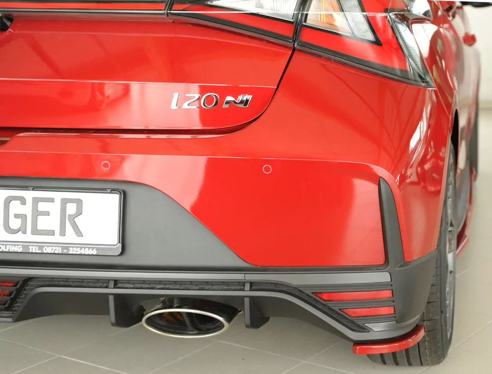 Rieger Heckschürzenansatz seitlich rechts matt schwarz für Hyundai i20 N  (BC3) 5-tür. (Schrägheck) 04.21-