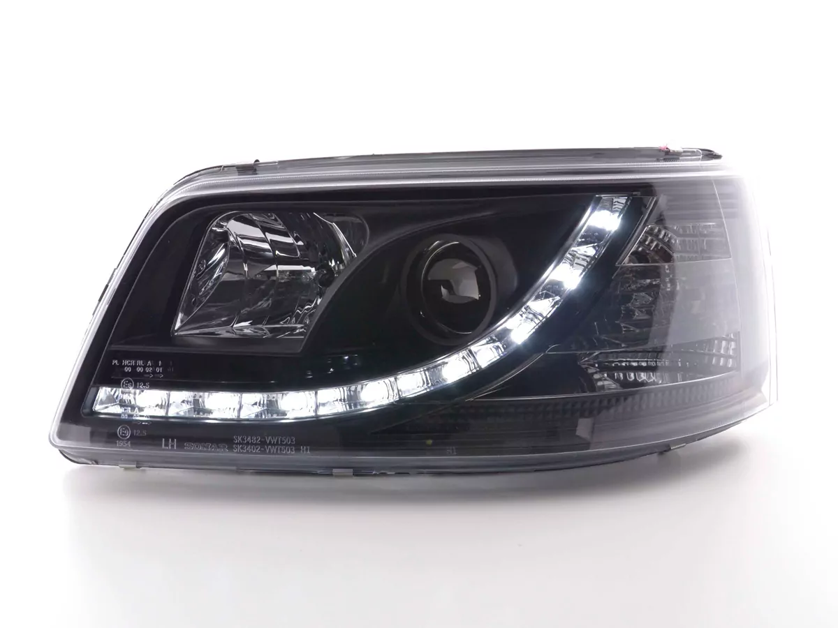 Scheinwerfer Set Daylight LED TFL-Optik VW Bus Typ T5 Bj. 03-09 schwarz