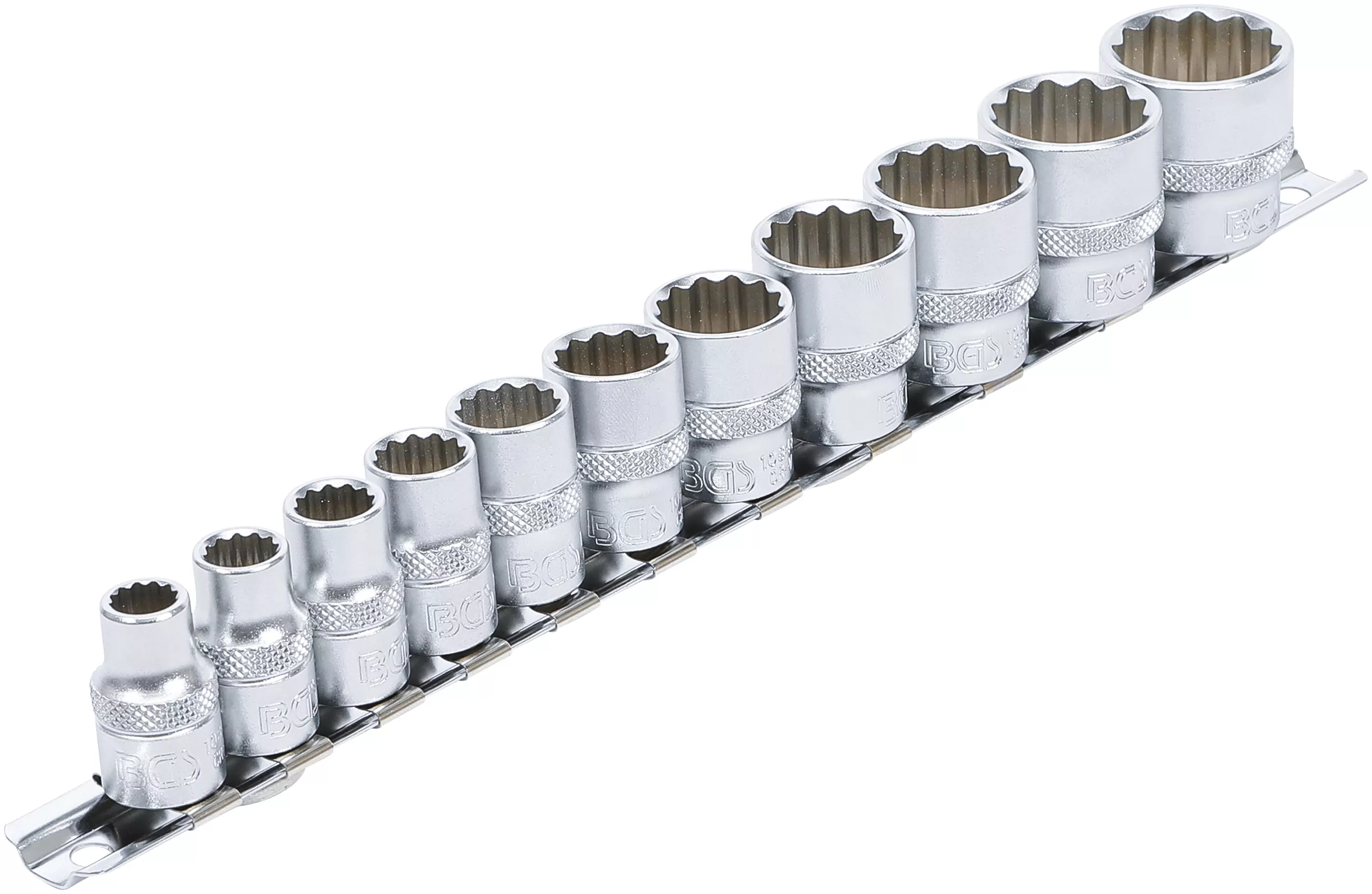 Steckschlüssel-Einsatz-Satz, Zwölfkant | Antrieb Innenvierkant 10 mm (3/8") | Zollgrößen | 11-tlg.