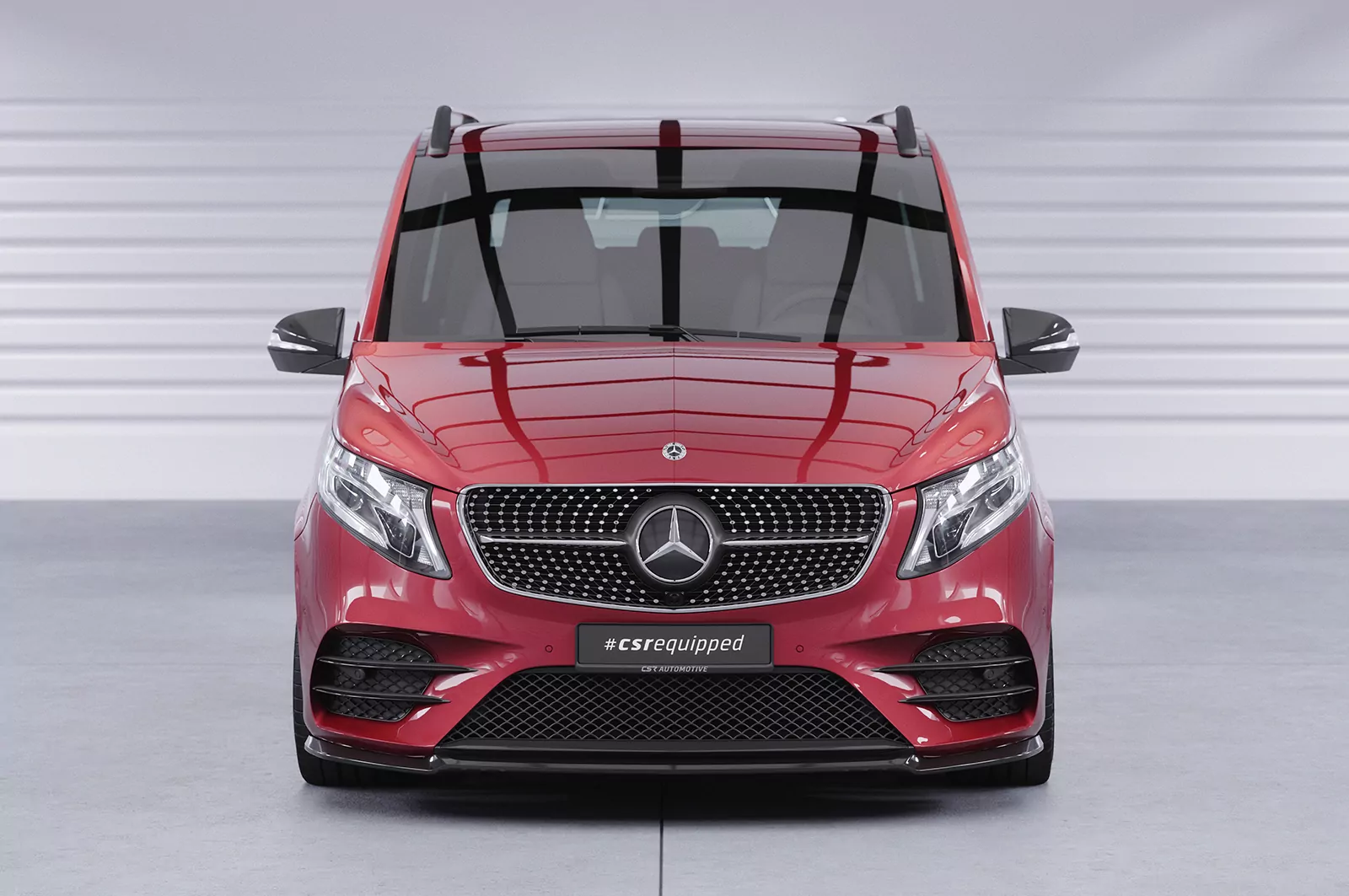 Cup-Spoilerlippe mit ABE für Mercedes Benz V-Klasse 447 AMG-Line CSL545 Schwarz Strukturiert