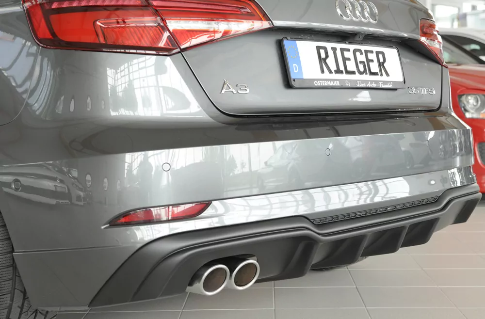 Rieger Heckeinsatz für Audi A3 (8V) - 5-tür. (Sportback 8VA) 09.16- (ab Facelift) carbon optik